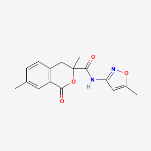 3,7-dimethyl-N-(5-methyl-1,2-oxazol-3-yl)-1-oxo-3,4-dihydro-1H-isochromene-3-carboxamide