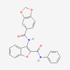 molecular formula C23H16N2O5 B2794120 N-(2-(phenylcarbamoyl)benzofuran-3-yl)benzo[d][1,3]dioxole-5-carboxamide CAS No. 862829-71-8