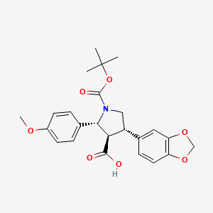 (2R,3R,4S)-4-(benzo[d][1,3]dioxol-5-yl)-1-(tert-butoxycarbonyl)-2-(4-methoxyphenyl)pyrrolidine-3-carboxylic acid