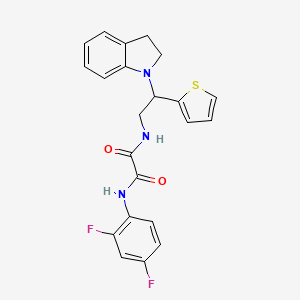 molecular formula C22H19F2N3O2S B2794127 N1-(2,4-difluorophenyl)-N2-(2-(indolin-1-yl)-2-(thiophen-2-yl)ethyl)oxalamide CAS No. 898424-31-2