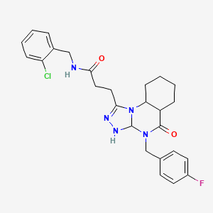 N-[(2-chlorophenyl)methyl]-3-{4-[(4-fluorophenyl)methyl]-5-oxo-4H,5H-[1,2,4]triazolo[4,3-a]quinazolin-1-yl}propanamide