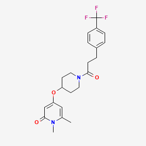 1,6-dimethyl-4-((1-(3-(4-(trifluoromethyl)phenyl)propanoyl)piperidin-4-yl)oxy)pyridin-2(1H)-one