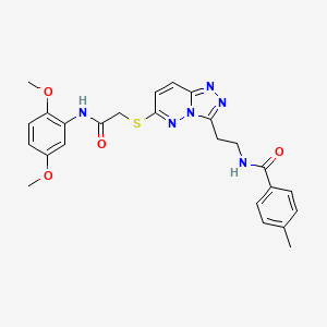 molecular formula C25H26N6O4S B2794142 N-(2-(6-((2-((2,5-dimethoxyphenyl)amino)-2-oxoethyl)thio)-[1,2,4]triazolo[4,3-b]pyridazin-3-yl)ethyl)-4-methylbenzamide CAS No. 872994-94-0