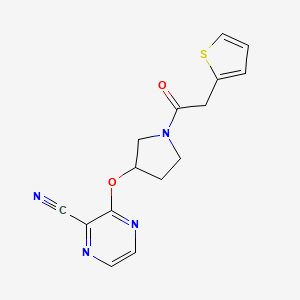 3-((1-(2-(Thiophen-2-yl)acetyl)pyrrolidin-3-yl)oxy)pyrazine-2-carbonitrile