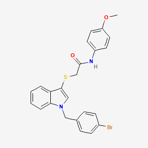 2-[1-[(4-bromophenyl)methyl]indol-3-yl]sulfanyl-N-(4-methoxyphenyl)acetamide