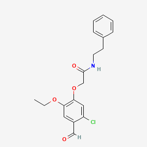 molecular formula C19H20ClNO4 B2794146 2-(5-chloro-2-ethoxy-4-formylphenoxy)-N-(2-phenylethyl)acetamide CAS No. 692267-44-0