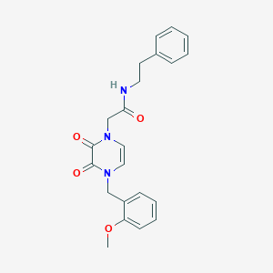 molecular formula C22H23N3O4 B2794147 2-{4-[(2-methoxyphenyl)methyl]-2,3-dioxo-1,2,3,4-tetrahydropyrazin-1-yl}-N-(2-phenylethyl)acetamide CAS No. 904524-90-9