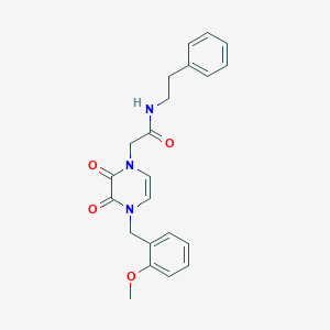 molecular formula C22H23N3O4 B2794147 2-[4-(2-methoxybenzyl)-2,3-dioxo-3,4-dihydropyrazin-1(2H)-yl]-N-(2-phenylethyl)acetamide CAS No. 904524-90-9
