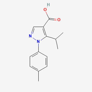 molecular formula C14H16N2O2 B2794155 1-(4-methylphenyl)-5-(propan-2-yl)-1H-pyrazole-4-carboxylic acid CAS No. 1003750-79-5