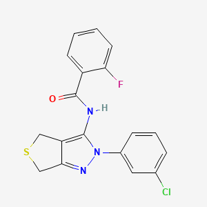N-(2-(3-chlorophenyl)-4,6-dihydro-2H-thieno[3,4-c]pyrazol-3-yl)-2-fluorobenzamide