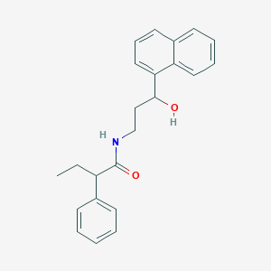 molecular formula C23H25NO2 B2794167 N-(3-hydroxy-3-(naphthalen-1-yl)propyl)-2-phenylbutanamide CAS No. 1421484-28-7
