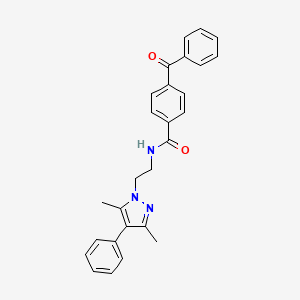 4-benzoyl-N-(2-(3,5-dimethyl-4-phenyl-1H-pyrazol-1-yl)ethyl)benzamide