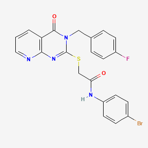 molecular formula C22H16BrFN4O2S B2794204 N-(4-bromophenyl)-2-((3-(4-fluorobenzyl)-4-oxo-3,4-dihydropyrido[2,3-d]pyrimidin-2-yl)thio)acetamide CAS No. 902911-92-6
