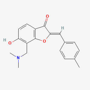 molecular formula C19H19NO3 B2794210 (Z)-7-((dimethylamino)methyl)-6-hydroxy-2-(4-methylbenzylidene)benzofuran-3(2H)-one CAS No. 869076-97-1