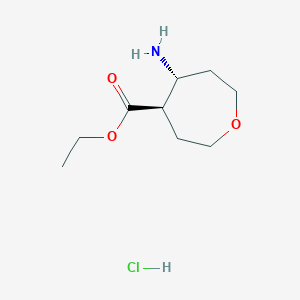 molecular formula C9H18ClNO3 B2794213 Ethyl (4R,5R)-5-aminooxepane-4-carboxylate;hydrochloride CAS No. 2375249-48-0