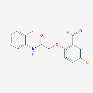 molecular formula C16H14BrNO3 B2794214 2-(4-bromo-2-formylphenoxy)-N-(2-methylphenyl)acetamide CAS No. 553639-44-4