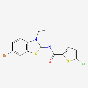 N-(6-bromo-3-ethyl-1,3-benzothiazol-2-ylidene)-5-chlorothiophene-2-carboxamide