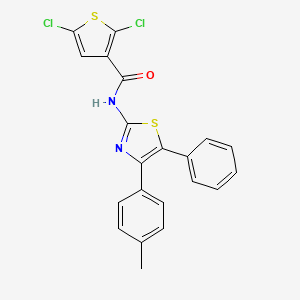 molecular formula C21H14Cl2N2OS2 B2794226 2,5-dichloro-N-[4-(4-methylphenyl)-5-phenyl-1,3-thiazol-2-yl]thiophene-3-carboxamide CAS No. 477485-27-1