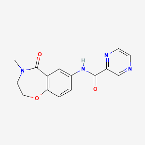 molecular formula C15H14N4O3 B2794268 N-(4-methyl-5-oxo-2,3,4,5-tetrahydro-1,4-benzoxazepin-7-yl)pyrazine-2-carboxamide CAS No. 1209924-15-1