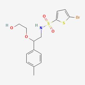 molecular formula C15H18BrNO4S2 B2794299 2-[2-(5-bromothiophene-2-sulfonamido)-1-(4-methylphenyl)ethoxy]ethan-1-ol CAS No. 1787916-76-0
