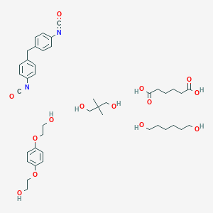 molecular formula C42H60N2O14 B027943 2,2-Dimethylpropane-1,3-diol;hexanedioic acid;hexane-1,6-diol;2-[4-(2-hydroxyethoxy)phenoxy]ethanol;1-isocyanato-4-[(4-isocyanatophenyl)methyl]benzene CAS No. 109180-02-1