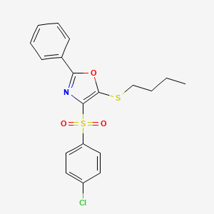 5-Butylsulfanyl-4-(4-chlorophenyl)sulfonyl-2-phenyl-1,3-oxazole