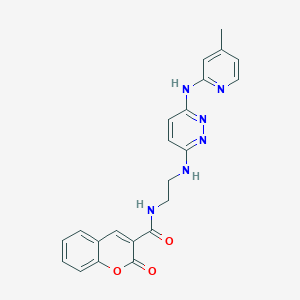 N-(2-((6-((4-methylpyridin-2-yl)amino)pyridazin-3-yl)amino)ethyl)-2-oxo-2H-chromene-3-carboxamide