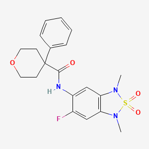 N-(6-fluoro-1,3-dimethyl-2,2-dioxido-1,3-dihydrobenzo[c][1,2,5]thiadiazol-5-yl)-4-phenyltetrahydro-2H-pyran-4-carboxamide