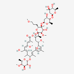(3E,5Z,7Z,11E,13E,15Z)-20-[(1S)-1-[(2S,3R,4R,5S,6R)-5-[(2S,4S,5S,6R)-5-[(2S,4R,5R,6R)-4,5-dihydroxy-4,6-dimethyloxan-2-yl]oxy-4-hydroxy-6-methyloxan-2-yl]oxy-2,4-dihydroxy-3-methoxy-6-(3-methoxypropyl)-5-methyloxan-2-yl]ethyl]-10-[(2S,3R,4R,5S,6R)-3,4-dihydroxy-5-methoxy-6-methyloxan-2-yl]oxy-17-hydroxy-7-(hydroxymethyl)-5,18-dimethoxy-3,9,11,13,15-pentamethyl-1-oxacycloicosa-3,5,7,11,13,15-hexaen-2-one
