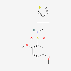 molecular formula C16H21NO4S2 B2794318 2,5-dimethoxy-N-(2-methyl-2-(thiophen-3-yl)propyl)benzenesulfonamide CAS No. 2309623-37-6