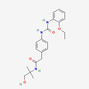 2-(4-(3-(2-ethoxyphenyl)ureido)phenyl)-N-(1-hydroxy-2-methylpropan-2-yl)acetamide