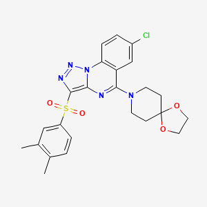 7-Chloro-3-[(3,4-dimethylphenyl)sulfonyl]-5-(1,4-dioxa-8-azaspiro[4.5]dec-8-yl)[1,2,3]triazolo[1,5-a]quinazoline