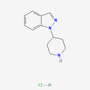 molecular formula C12H16ClN3 B2794329 1-(piperidin-4-yl)-1H-indazole hydrochloride CAS No. 1698048-61-1