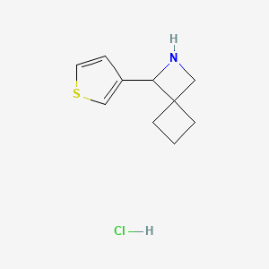 molecular formula C10H14ClNS B2794333 1-(Thiophen-3-yl)-2-azaspiro[3.3]heptane hydrochloride CAS No. 1955519-96-6