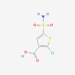 molecular formula C5H4ClNO4S2 B2794350 2-chloro-5-sulfamoylthiophene-3-carboxylic acid CAS No. 154064-98-9