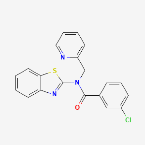 B2794376 N-(benzo[d]thiazol-2-yl)-3-chloro-N-(pyridin-2-ylmethyl)benzamide CAS No. 898350-82-8