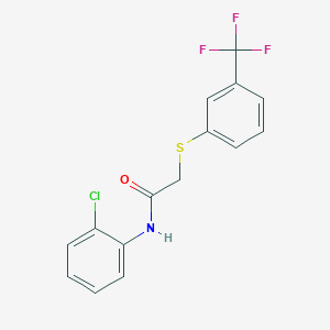molecular formula C15H11ClF3NOS B2794380 N-(2-chlorophenyl)-2-{[3-(trifluoromethyl)phenyl]sulfanyl}acetamide CAS No. 339097-96-0