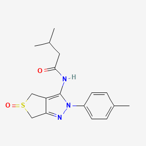 molecular formula C17H21N3O2S B2794383 3-methyl-N-(5-oxido-2-(p-tolyl)-4,6-dihydro-2H-thieno[3,4-c]pyrazol-3-yl)butanamide CAS No. 958586-98-6