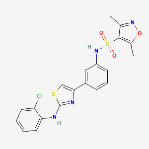 N-(3-(2-((2-chlorophenyl)amino)thiazol-4-yl)phenyl)-3,5-dimethylisoxazole-4-sulfonamide
