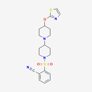 2-((4-(Thiazol-2-yloxy)-[1,4'-bipiperidin]-1'-yl)sulfonyl)benzonitrile