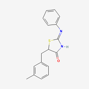 molecular formula C17H16N2OS B2794435 (E)-5-(3-methylbenzyl)-2-(phenylimino)thiazolidin-4-one CAS No. 219554-74-2