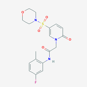 molecular formula C18H20FN3O5S B2794442 N-(5-fluoro-2-methylphenyl)-2-[5-(morpholine-4-sulfonyl)-2-oxo-1,2-dihydropyridin-1-yl]acetamide CAS No. 1251557-85-3