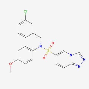 molecular formula C20H17ClN4O3S B2794452 N-[(3-chlorophenyl)methyl]-N-(4-methoxyphenyl)-[1,2,4]triazolo[4,3-a]pyridine-6-sulfonamide CAS No. 1251604-73-5