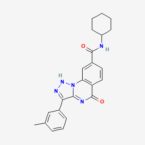 molecular formula C23H23N5O2 B2794461 N-cyclohexyl-3-(3-methylphenyl)-5-oxo-4H,5H-[1,2,3]triazolo[1,5-a]quinazoline-8-carboxamide CAS No. 1031594-66-7