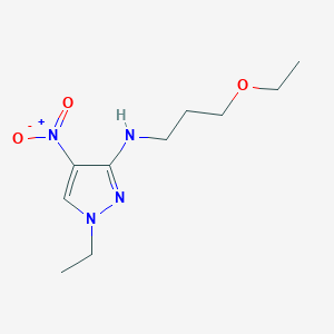 molecular formula C10H18N4O3 B2794479 N-(3-Ethoxypropyl)-1-ethyl-4-nitro-1H-pyrazol-3-amine CAS No. 1429417-61-7