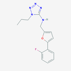 molecular formula C15H16FN5O B279449 N-{[5-(2-FLUOROPHENYL)FURAN-2-YL]METHYL}-1-PROPYL-1,2,3,4-TETRAZOL-5-AMINE 