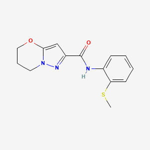 molecular formula C14H15N3O2S B2794498 N-(2-(methylthio)phenyl)-6,7-dihydro-5H-pyrazolo[5,1-b][1,3]oxazine-2-carboxamide CAS No. 1428363-26-1