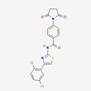molecular formula C20H13Cl2N3O3S B2794500 N-[4-(2,5-dichlorophenyl)-1,3-thiazol-2-yl]-4-(2,5-dioxopyrrolidin-1-yl)benzamide CAS No. 330200-80-1