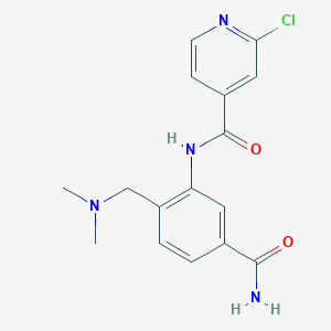 molecular formula C16H17ClN4O2 B2794504 N-{5-carbamoyl-2-[(dimethylamino)methyl]phenyl}-2-chloropyridine-4-carboxamide CAS No. 1376349-36-8