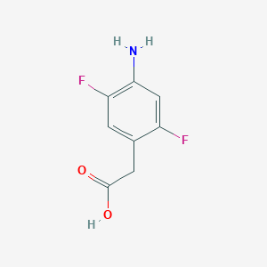 molecular formula C8H7F2NO2 B2794506 Benzeneacetic acid, 4-amino-2,5-difluoro- CAS No. 1260893-58-0